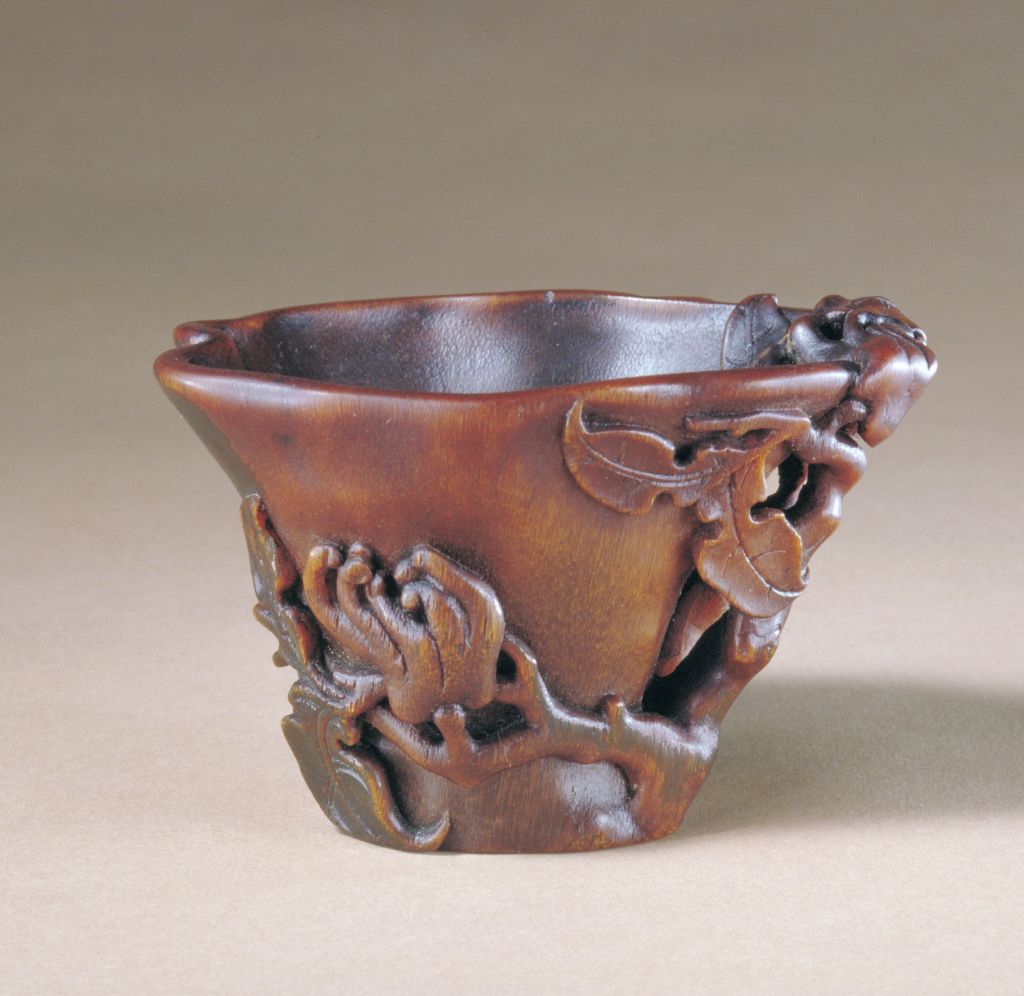 图片[1]-Rhinoceros horn carved Buddha hand cup-China Archive